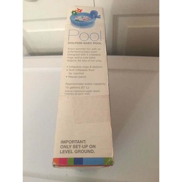 New Intex Dolphin Inflatable‎ Pool with Colorful Rings for Babies and Toddlers - Picture 4 of 5